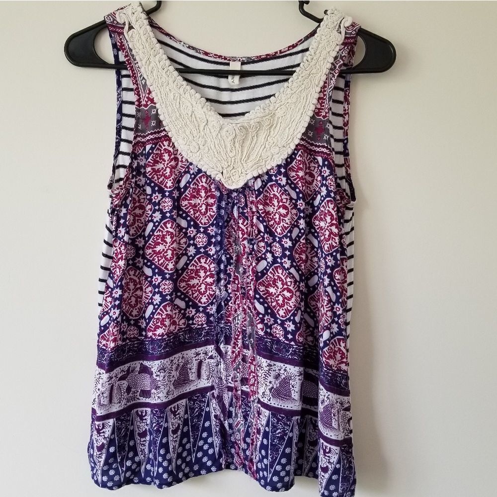 Anthropologie x Tiny Santa Clara Purple Patterned Striped Fish tank top size xs‎ - Picture 2 of 5